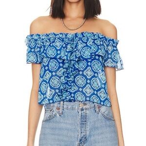 Harlow 1960 x REVOLVE Garrett Top in Blue Tile Multi Size Small